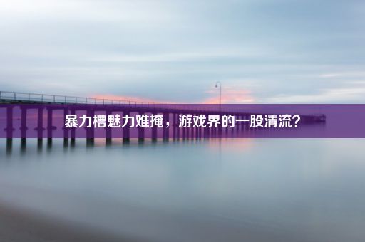 暴力槽魅力难掩，游戏界的一股清流？